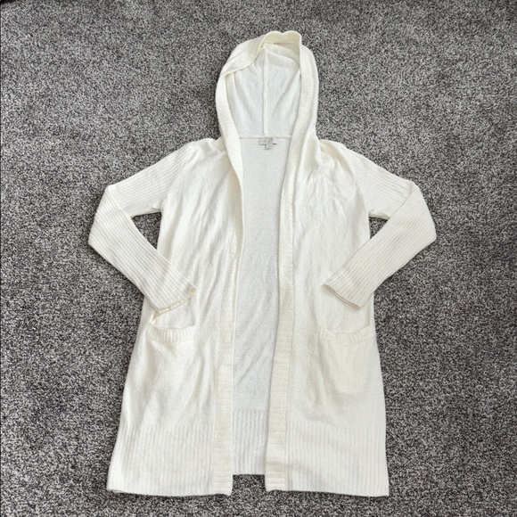 Barefoot Dreams CozyChic Ultra Lite Hooded Seashore Cardigan in Cream - Picture 2 of 5